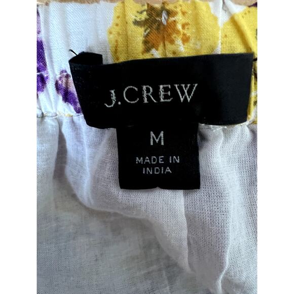 J.Crew skirt size M tiered midi floral burgundy/yellow elastic waiset adjustable - Picture 9 of 10